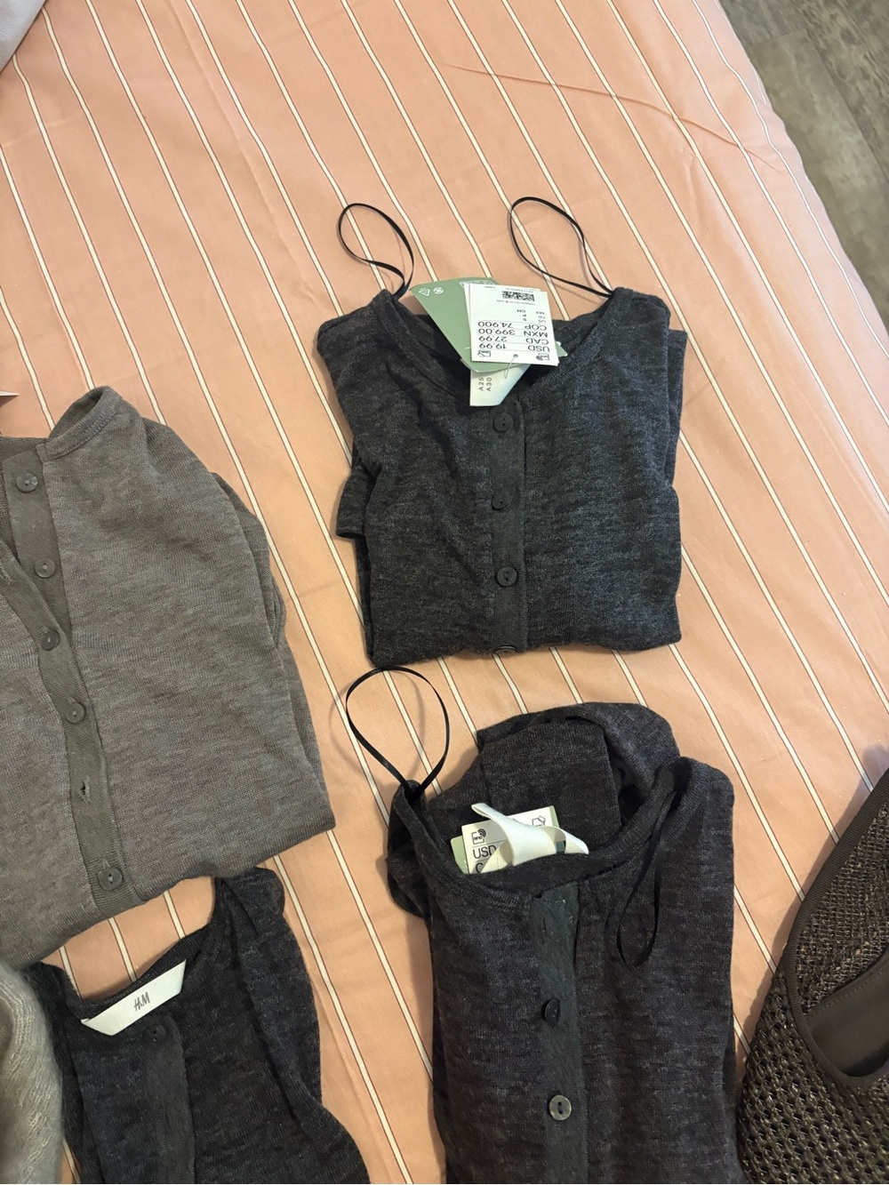 H&m edition lot Women’s mohair Button-Front Cardigan Sweater - Gray & Charcoal - Picture 8 of 9